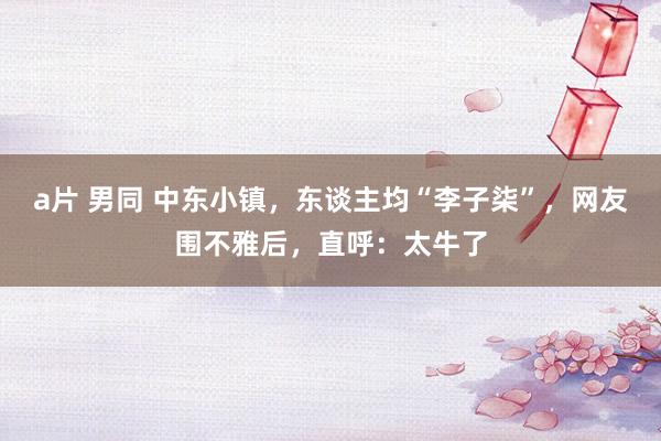a片 男同 中东小镇，东谈主均“李子柒”，网友围不雅后，直呼：太牛了