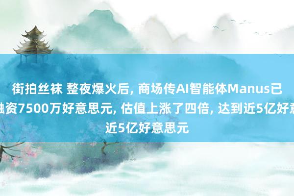街拍丝袜 整夜爆火后， 商场传AI智能体Manus已完成融资7500万好意思元， 估值上涨了四倍， 达到近5亿好意思元